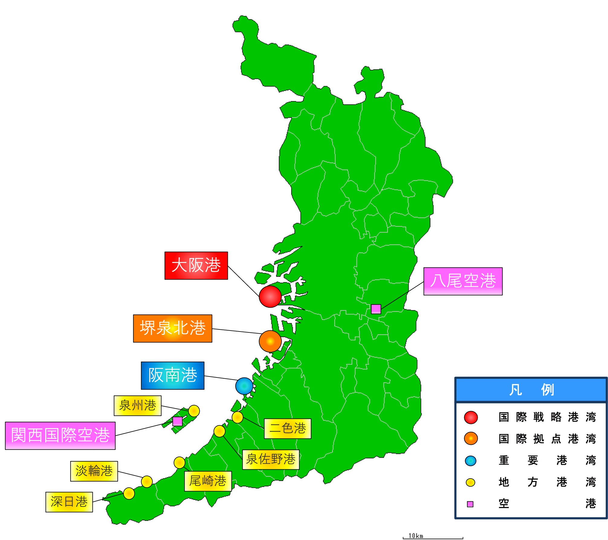 大阪府の港マップ