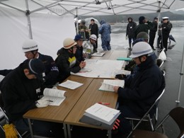 第３ふ頭に設置された現地調整所